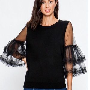 DO+BE Tulle Sleeves Sweater
